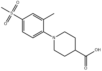 1-[(2-METHYL-4-METHYLSULFONYL)PHENYL]PIPERIDINE-4-CARBOXYLIC ACID Struktur