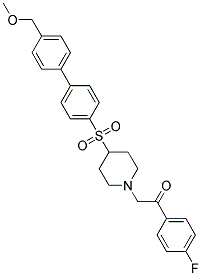 1-(4-FLUOROPHENYL)-2-(4-([4'-(METHOXYMETHYL)BIPHENYL-4-YL]SULFONYL)PIPERIDIN-1-YL)ETHANONE Struktur