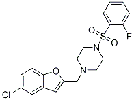 1-[(5-CHLORO-1-BENZOFURAN-2-YL)METHYL]-4-[(2-FLUOROPHENYL)SULFONYL]PIPERAZINE Struktur