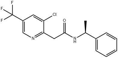 2-[3-CHLORO-5-(TRIFLUOROMETHYL)-2-PYRIDINYL]-N-[(1S)-1-PHENYLETHYL]ACETAMIDE Struktur