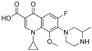 1-Cyclopropyl-6-fluoro-8-methoxy-7-(3-methylpiperazin-1yl)-4-oxo-1,4-dihydroquinoline-3-carboxylic acid Struktur