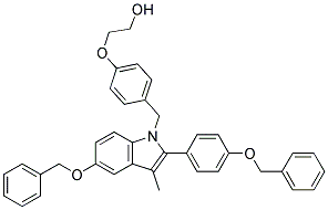 2-{4-[5-BENZYLOXY-2-(4-BENZYLOXY-PHENYL)-3-METHYL-INDOL-1-YLMETHYL]-PHENOXY}-ETHANOL Struktur