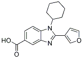 1-cyclohexyl-2-(furan-3-yl)-1H-benzo[d]imidazole-5-carboxylic acid Struktur