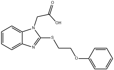 (2-[(2-Phenoxyethyl)thio]-1H-benzimidazol-1-yl)acetic acid Struktur