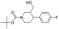 1-BOC-3-HYDROXYMETHYL-4-(4-FLUOROPHENYL)-PIPERIDINE
 Struktur