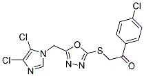 1-(4-CHLOROPHENYL)-2-({5-[(4,5-DICHLORO-1H-IMIDAZOL-1-YL)METHYL]-1,3,4-OXAD IAZOL-2-YL}THIO)ETHAN-1-ONE Struktur