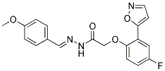 2-(4-FLUORO-2-ISOXAZOL-5-YLPHENOXY)-N'-[(1E)-(4-METHOXYPHENYL)METHYLENE]ACETOHYDRAZIDE Struktur