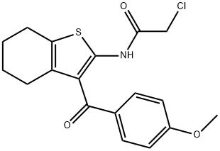 2-CHLORO-N-[3-(4-METHOXY-BENZOYL)-4,5,6,7-TETRAHYDRO-BENZO[B]THIOPHEN-2-YL]-ACETAMIDE Struktur