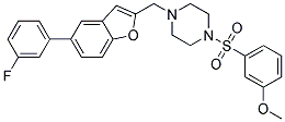 1-([5-(3-FLUOROPHENYL)-1-BENZOFURAN-2-YL]METHYL)-4-[(3-METHOXYPHENYL)SULFONYL]PIPERAZINE Struktur