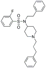 2-FLUORO-N-(2-PHENYLETHYL)-N-[1-(3-PHENYLPROPYL)PIPERIDIN-4-YL]BENZENESULFONAMIDE Struktur