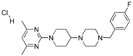 2-(4-[4-(4-FLUOROBENZYL)PIPERAZIN-1-YL]PIPERIDIN-1-YL)-4,6-DIMETHYLPYRIMIDINE HYDROCHLORIDE Struktur