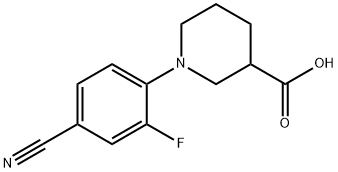 1-(4-Cyano-2-fluorophenyl)piperidine-3-carboxylic acid Struktur