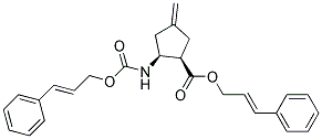 (1R,2S)-4-METHYLENE-2-((E)-3-PHENYL-ALLYLOXYCARBONYLAMINO)-CYCLOPENTANECARBOXYLIC ACID (E)-3-PHENYL-ALLYL ESTER Struktur