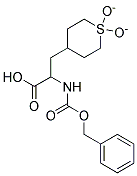 2-{[(benzyloxy)carbonyl]amino}-3-(1,1-dioxidotetrahydro-2H-thiopyran-4-yl)propanoic acid Struktur