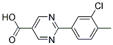 2-(3-chloro-4-methylphenyl)pyrimidine-5-carboxylic acid Struktur