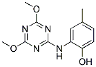 2-(4,6-DIMETHOXY-1,3,5-TRIAZIN-2-YLAMINO)-4-METHYLPHENOL Struktur