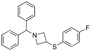 1-Benzhydryl-3-(4-fluoro-phenylthio)-azetidine Struktur