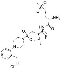 1-((7,7-Dimethyl-2(S)-(2(S)-Amino-4-(methylsulfonyl)Butyramido)Bicyclo[2,2,1]Heptan-1(S)-yl)methylsulfonyl)-4-(2-methylphenyl)Piperazine hydrochloride Struktur