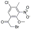 2-BROMO-1-(3-CHLORO-4-METHYL-5-NITRO-6-METHOXYPHENYL)-ETHAN-1-ONE Struktur