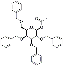 1-O-ACETYL- 2,3,4,6-TETRA-O-BENZYL-B-D-GALACTOPYRANOSE Struktur