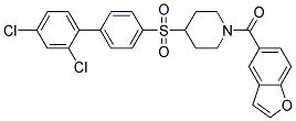 1-(1-BENZOFURAN-5-YLCARBONYL)-4-[(2',4'-DICHLOROBIPHENYL-4-YL)SULFONYL]PIPERIDINE Struktur