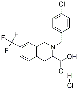 2-(4-CHLORO-BENZYL)-7-TRIFLUOROMETHYL-1,2,3,4-TETRAHYDRO-ISOQUINOLINE-3-CARBOXYLIC ACID HYDROCHLORIDE Struktur