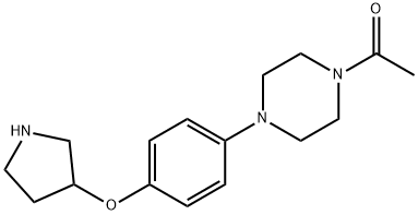 1-(4-[4-(3-PYRROLIDINYLOXY)PHENYL]-1-PIPERAZINYL)-1-ETHANONE Struktur