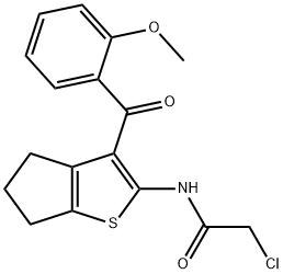 2-CHLORO-N-[3-(2-METHOXY-BENZOYL)-5,6-DIHYDRO-4H-CYCLOPENTA[B]THIOPHEN-2-YL]-ACETAMIDE Struktur