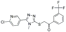 2-{[5-(6-chloro-3-pyridyl)-4-methyl-4H-1,2,4-triazol-3-yl]thio}-1-[3-(trifluoromethyl)phenyl]ethan-1-one Struktur