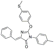 2-(4-METHYLTHIOPHENOXY)-3-(4-METHYLPHENYL)-5-PHENYLMETHYLENE-4H-IMIDAZOL-4-ONE Struktur