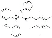 2,3,4,5,6-PENTAMETHYLBENZYL N-BICYCLO[2.2.1]HEPT-5-EN-2-YLOXO(DIPHENYL)PHOS PHORANECARBOXIMIDOTHIOATE Struktur