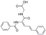 ((2E,4E)-2-BENZOYLAMINO-5-PHENYL-PENTA-2,4-DIENOYLAMINO)-ACETIC ACID Struktur