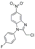 2-(CHLOROMETHYL)-1-(4-FLUOROPHENYL)-5-NITRO-1H-BENZIMIDAZOLE Struktur