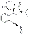 2-(2-ISOPROPYL-1-OXO-2,7-DIAZASPIRO[4.5]DECAN-4-YL)BENZONITRILE HYDROCHLORIDE Struktur