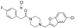 1-[(5-CHLORO-1-BENZOFURAN-2-YL)METHYL]-4-[(4-FLUOROPHENYL)ACETYL]PIPERAZINE HYDROCHLORIDE Struktur