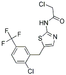 2-CHLORO-N-[5-[2-CHLORO-5-(TRIFLUOROMETHYL)BENZYL]-1,3-THIAZOL-2-YL]ACETAMIDE Struktur