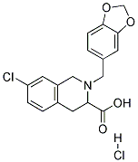 2-BENZO[1,3]DIOXOL-5-YLMETHYL-7-CHLORO-1,2,3,4-TETRAHYDRO-ISOQUINOLINE-3-CARBOXYLIC ACID HYDROCHLORIDE Struktur