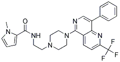 1-METHYL-N-(2-(4-[8-PHENYL-2-(TRIFLUOROMETHYL)-1,6-NAPHTHYRIDIN-5-YL]PIPERAZIN-1-YL)ETHYL)-1H-PYRROLE-2-CARBOXAMIDE Struktur