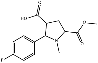 2-(4-FLUOROPHENYL)-5-(METHOXYCARBONYL)-1-METHYL-3-PYRROLIDINECARBOXYLIC ACID Struktur