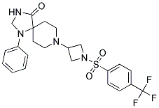 1-PHENYL-8-(1-([4-(TRIFLUOROMETHYL)PHENYL]SULFONYL)AZETIDIN-3-YL)-1,3,8-TRIAZASPIRO[4.5]DECAN-4-ONE Struktur