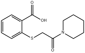 2-{[2-Oxo-2-(piperidin-1-yl)ethyl]thio}benzoic acid Struktur