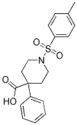 1-(4-Methylbenzenesulphonyl)-4-phenylpiperidine-4-carboxylic acid Struktur