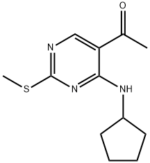 1-(4-CYCLOPENTYLAMINO-2-METHYLSULFANYL-PYRIMIDIN-5-YL)-ETHANONE Struktur