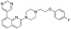 2-(4-[2-(4-FLUOROPHENOXY)ETHYL]PIPERAZIN-1-YL)-8-PYRIMIDIN-5-YLQUINOLINE Struktur