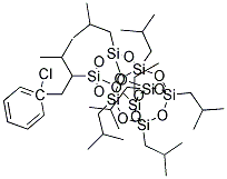 1-CHLOROBENZYLETHYL-3,5,7,9,11,13,15-HEPTAISOBUTYLPENTACYCLO[9.5.1.1(3,9).1(5,15).1(7,13)]OCTASILOXANE Struktur