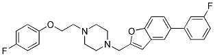 1-[2-(4-FLUOROPHENOXY)ETHYL]-4-([5-(3-FLUOROPHENYL)-1-BENZOFURAN-2-YL]METHYL)PIPERAZINE Struktur