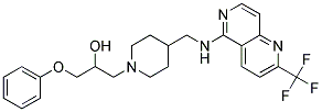 1-PHENOXY-3-[4-(([2-(TRIFLUOROMETHYL)-1,6-NAPHTHYRIDIN-5-YL]AMINO)METHYL)PIPERIDIN-1-YL]PROPAN-2-OL 結(jié)構(gòu)式