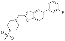 1-([5-(3-FLUOROPHENYL)-1-BENZOFURAN-2-YL]METHYL)-4-(METHYLSULFONYL)PIPERAZINE Struktur