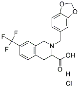 2-BENZO[1,3]DIOXOL-5-YLMETHYL-7-TRIFLUOROMETHYL-1,2,3,4-TETRAHYDRO-ISOQUINOLINE-3-CARBOXYLIC ACID HYDROCHLORIDE Struktur