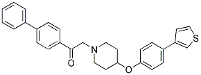 1-BIPHENYL-4-YL-2-(4-[4-(3-THIENYL)PHENOXY]PIPERIDIN-1-YL)ETHANONE Struktur